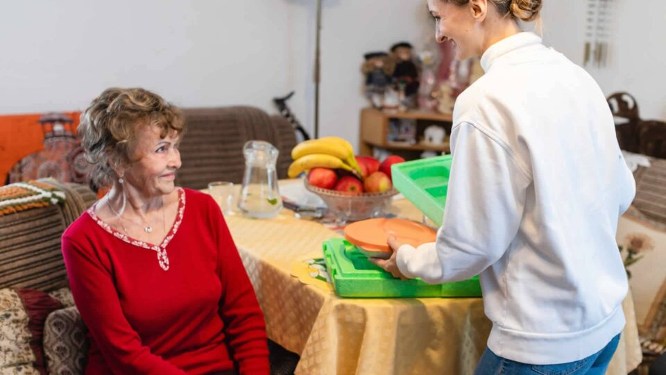 meal delivered to senior woman